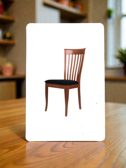 Photo-realistic image of a chair on a Bolo Urdu learning flash card
